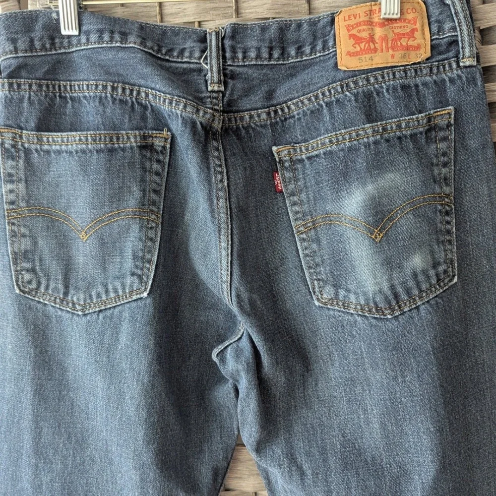 Levi's 514 Straight Fit Jeans Blue Medium Wash Denim Sz W36 L32 Casual Classic
